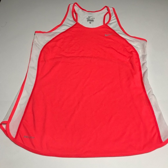 Nike Tank Top Neon Pink and White Size Medium - Picture 2 of 6